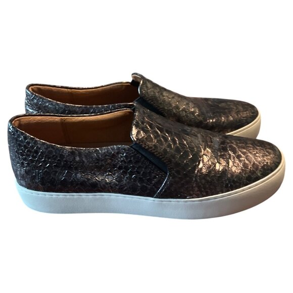 Frye Womens Slip-On Sneakers Metallic Bronze Snake Print Size 10M - Picture 7 of 7